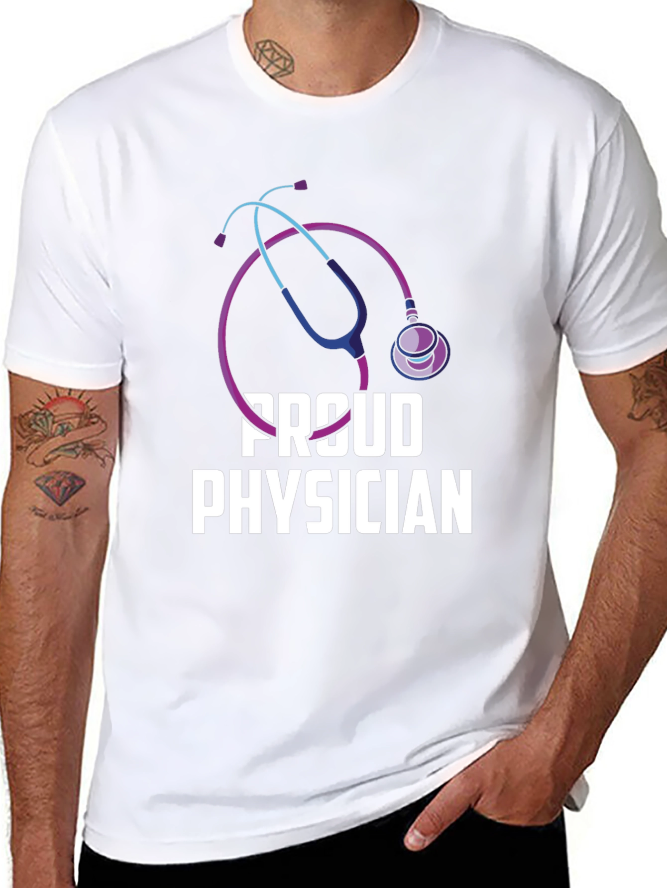 Black Proud Physician Black T-Shirt view 8