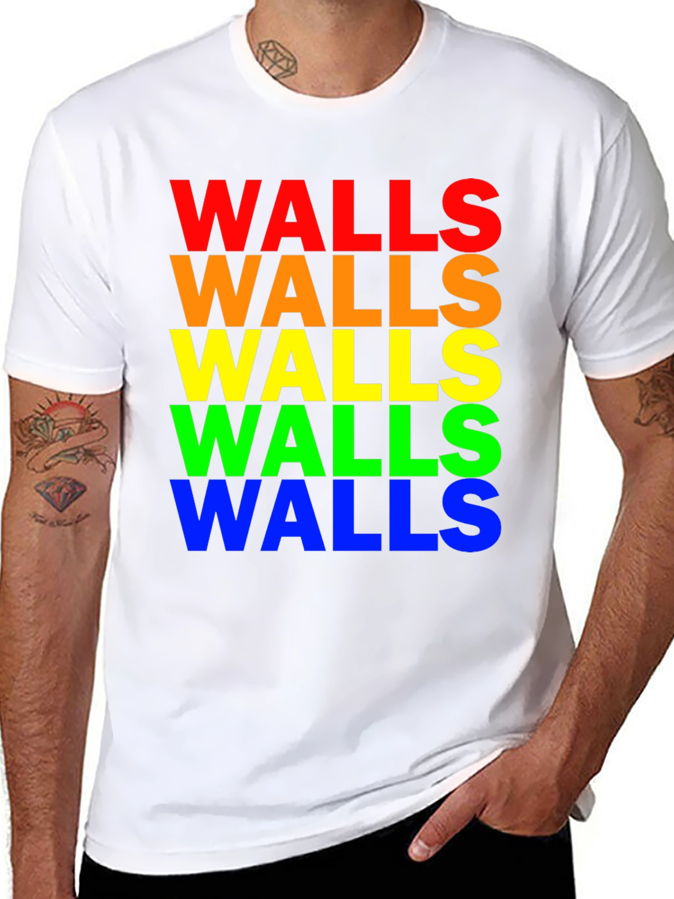 Black Rainbow "Walls" Graphic T-Shirt view 8