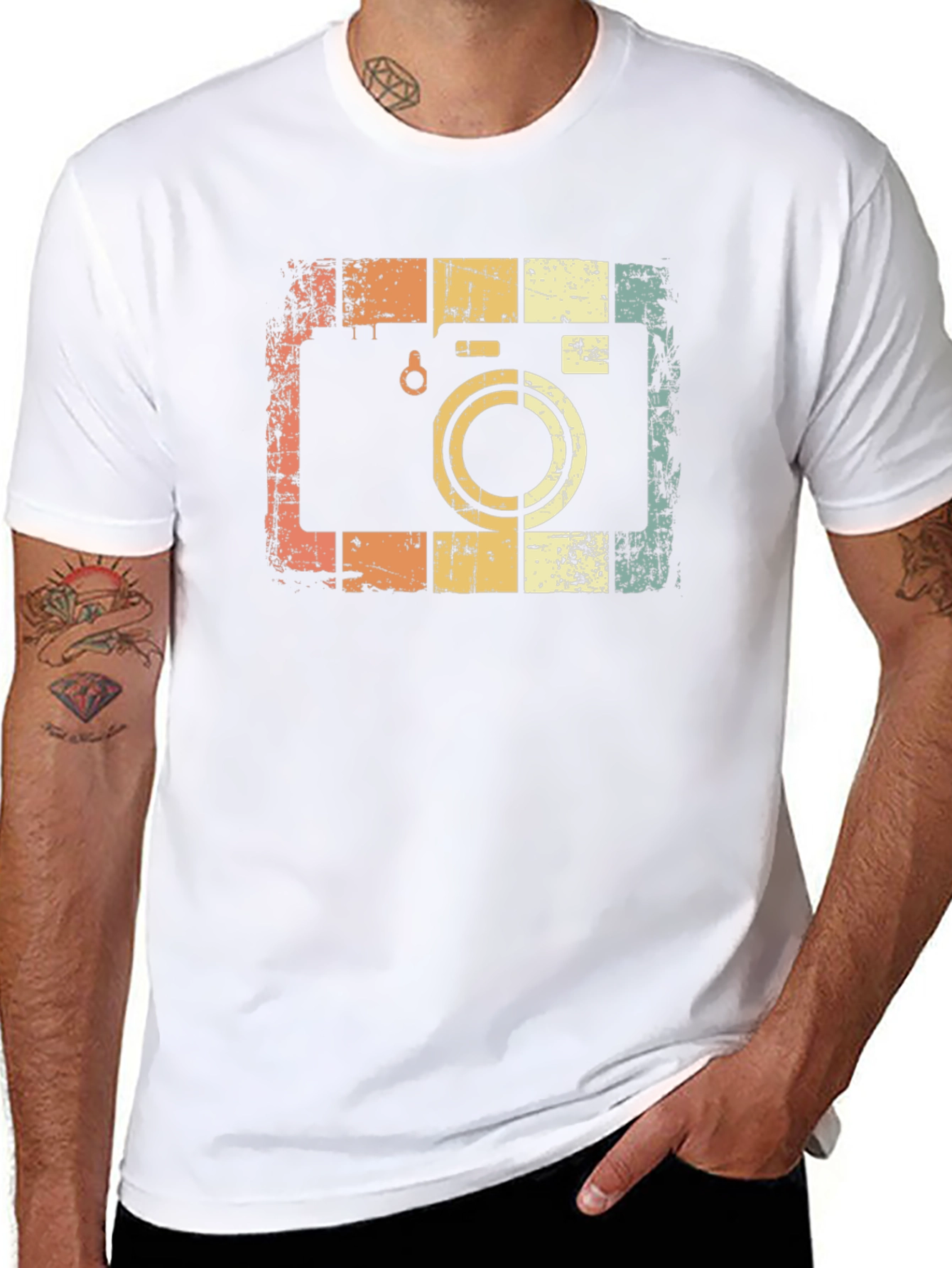 Black Retro Camera Graphic T-Shirt - Vintage Style Tee view 8