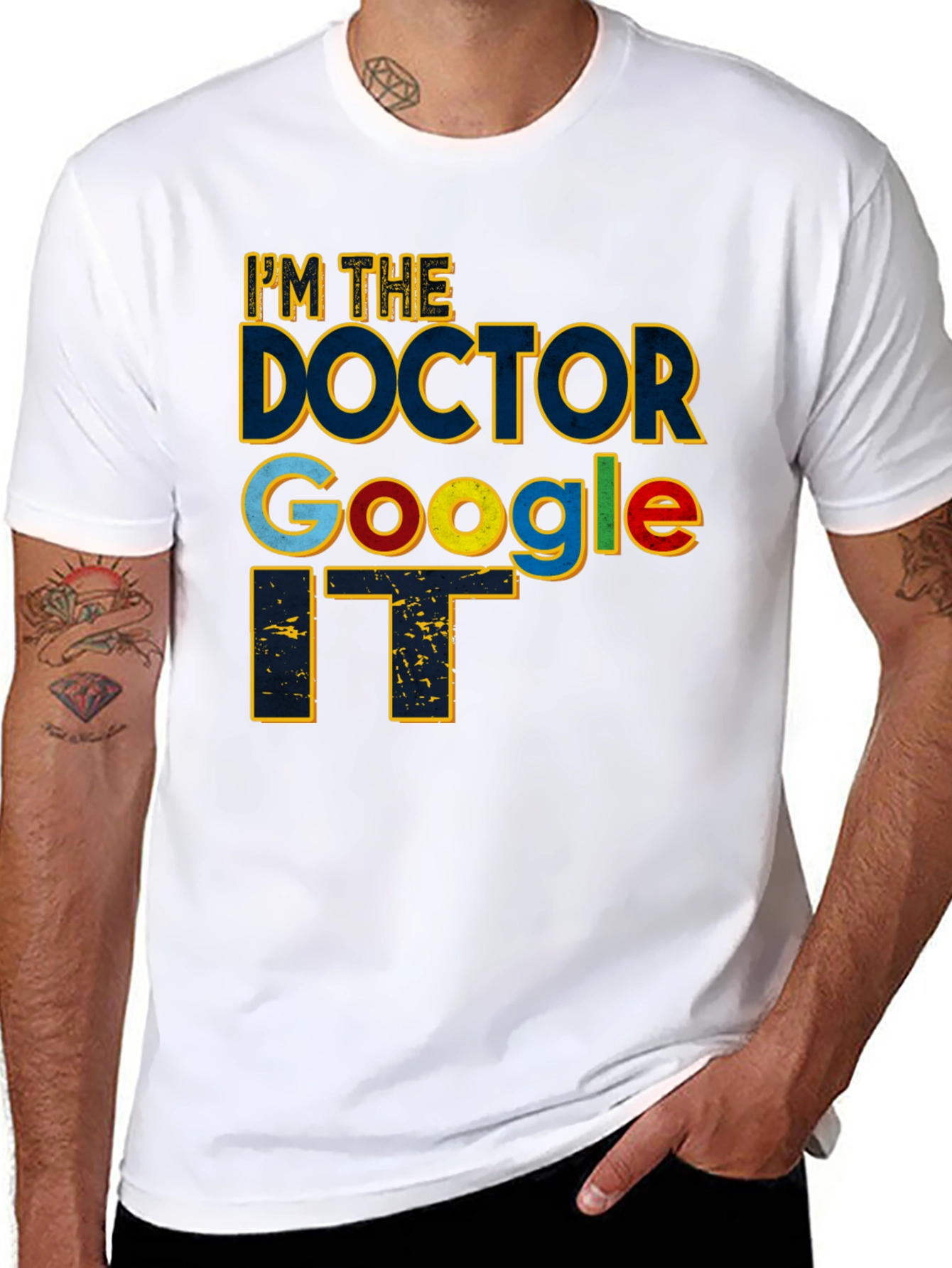 Black I'm The Doctor Google IT Black T-Shirt view 8