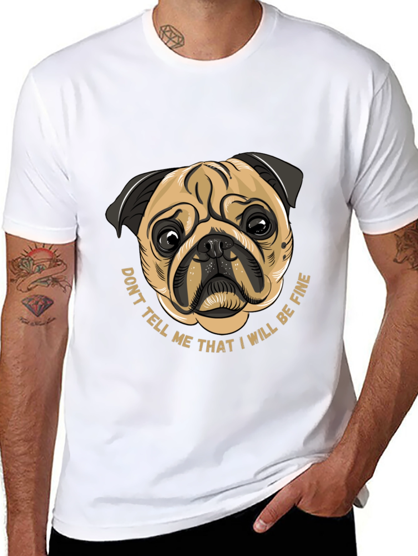 Black Pug Graphic Tee - Don't Tell Me I Will Be Fine view 8