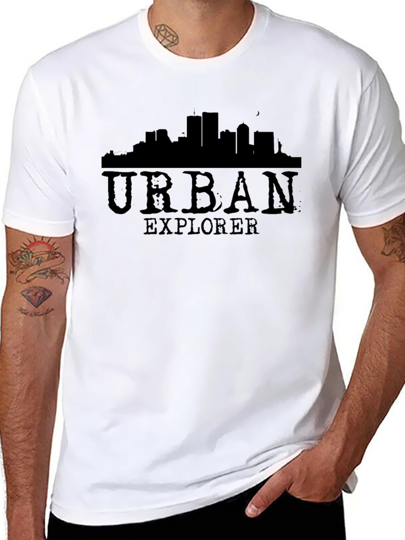 Black Urban Explorer Black Graphic T-Shirt view 8