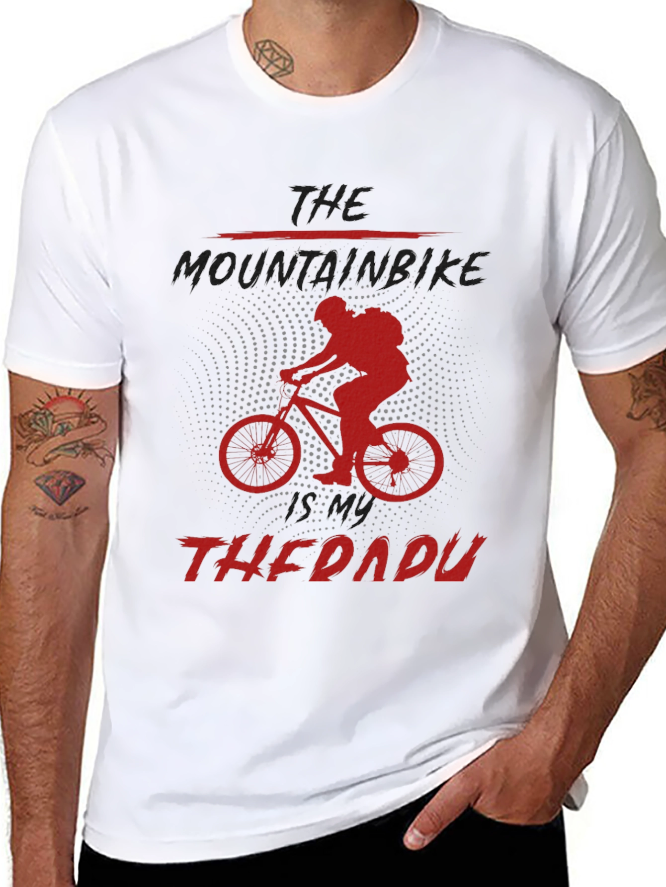 Black Mountain Bike Therapy Graphic Tee - Black view 8