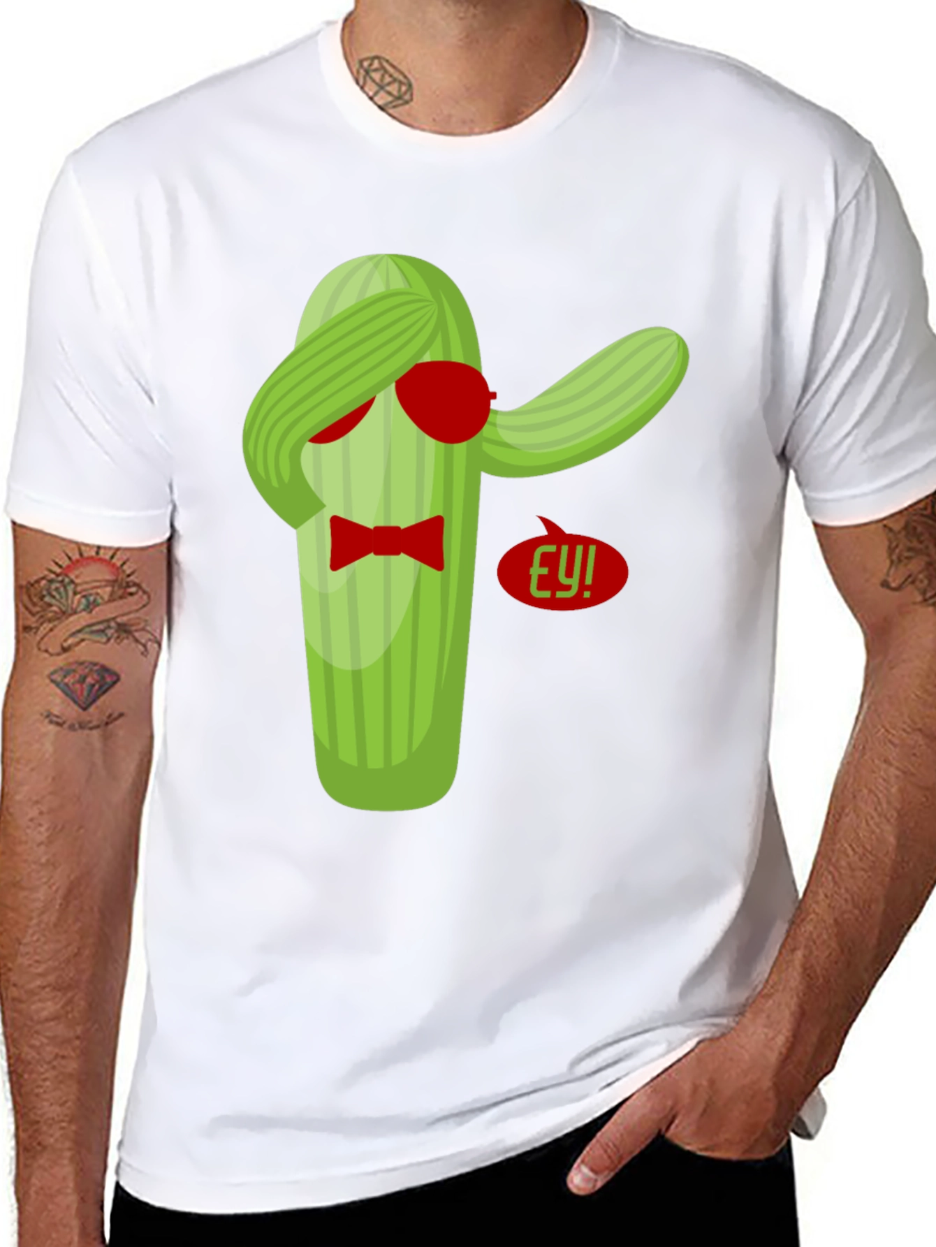 Black Dabbing Cactus T-Shirt - Funny Novelty Tee view 8