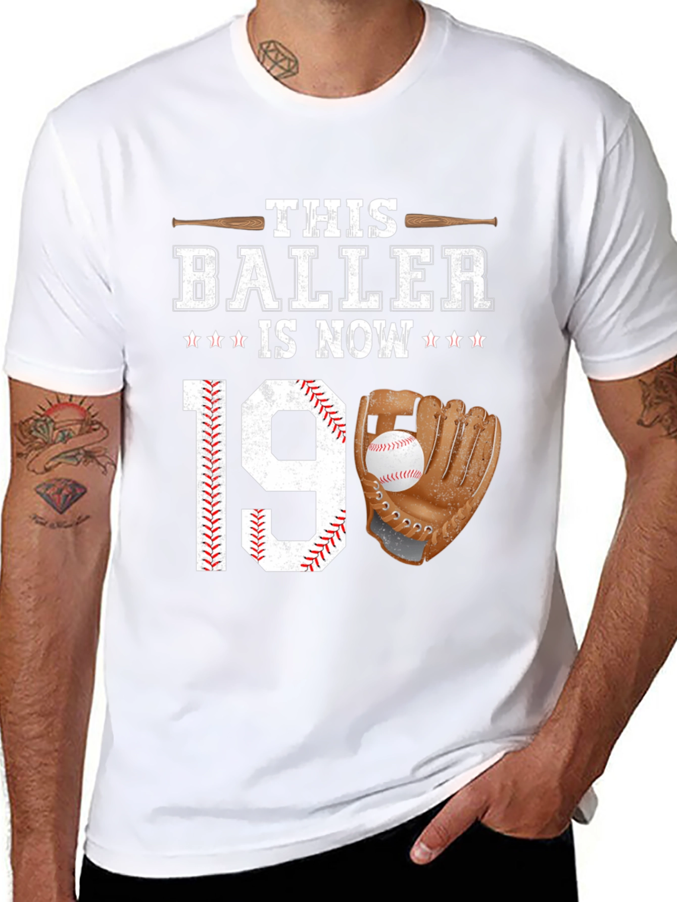 Black Baller 19th Birthday T-Shirt Baseball Lover view 8
