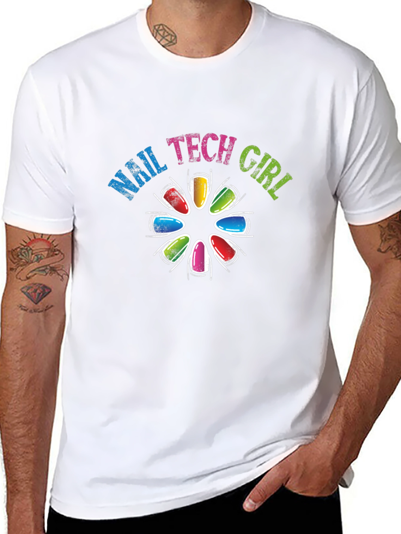 Black Nail Tech Girl T-Shirt view 8