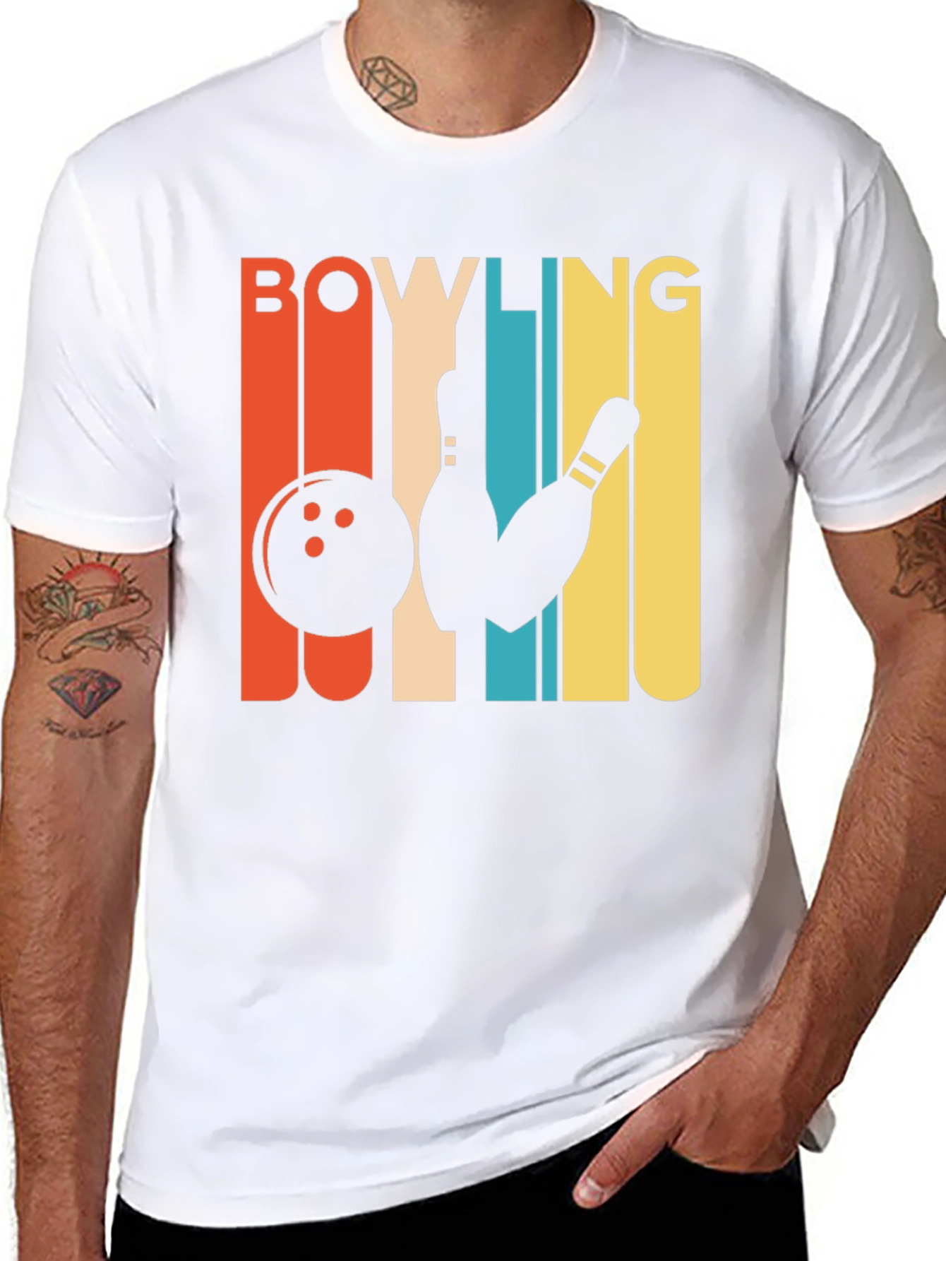 Black Retro Bowling T-Shirt - Vintage Style Graphic Tee view 8