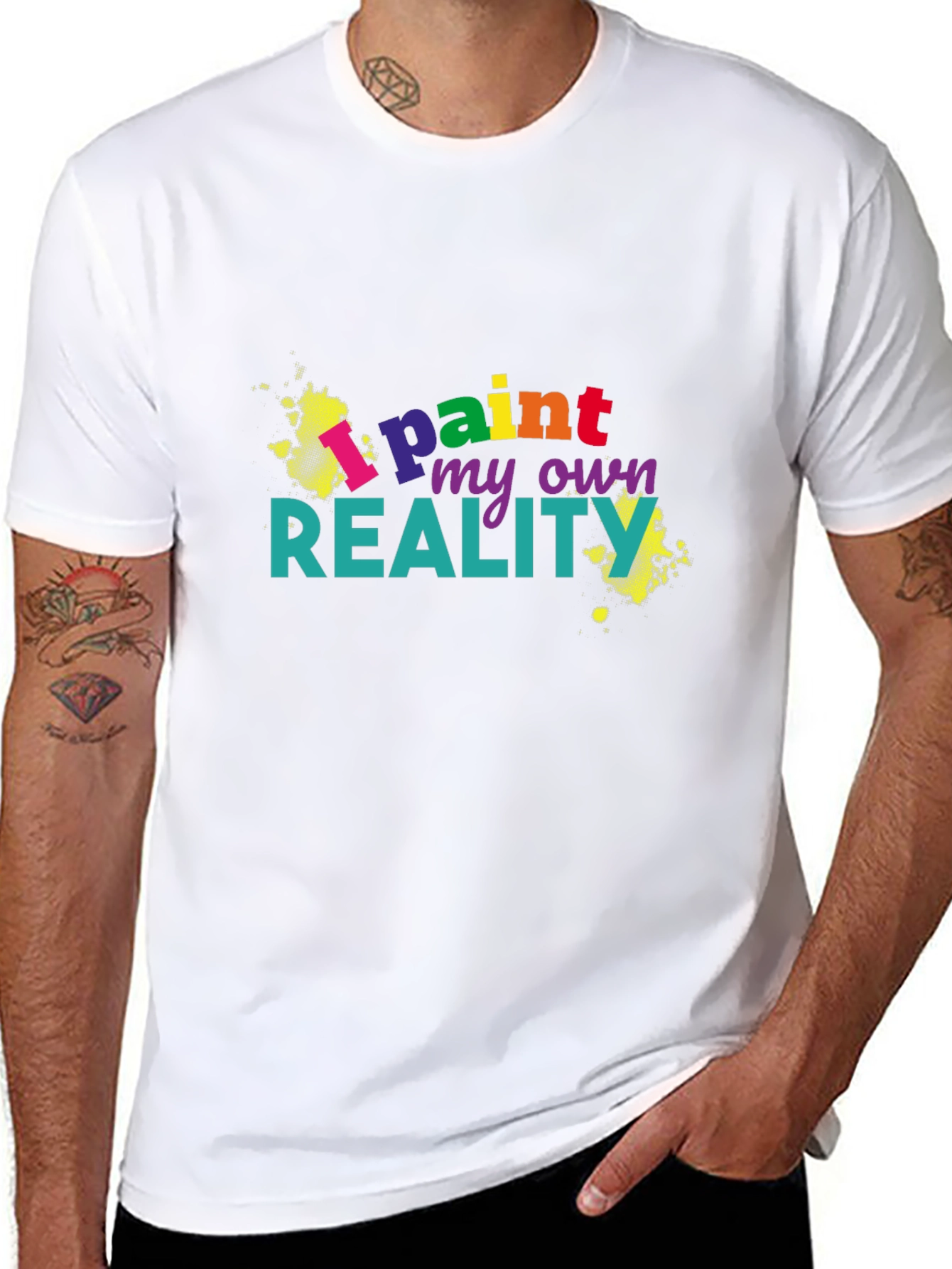 Black I Paint My Own Reality Black Graphic T-Shirt view 8