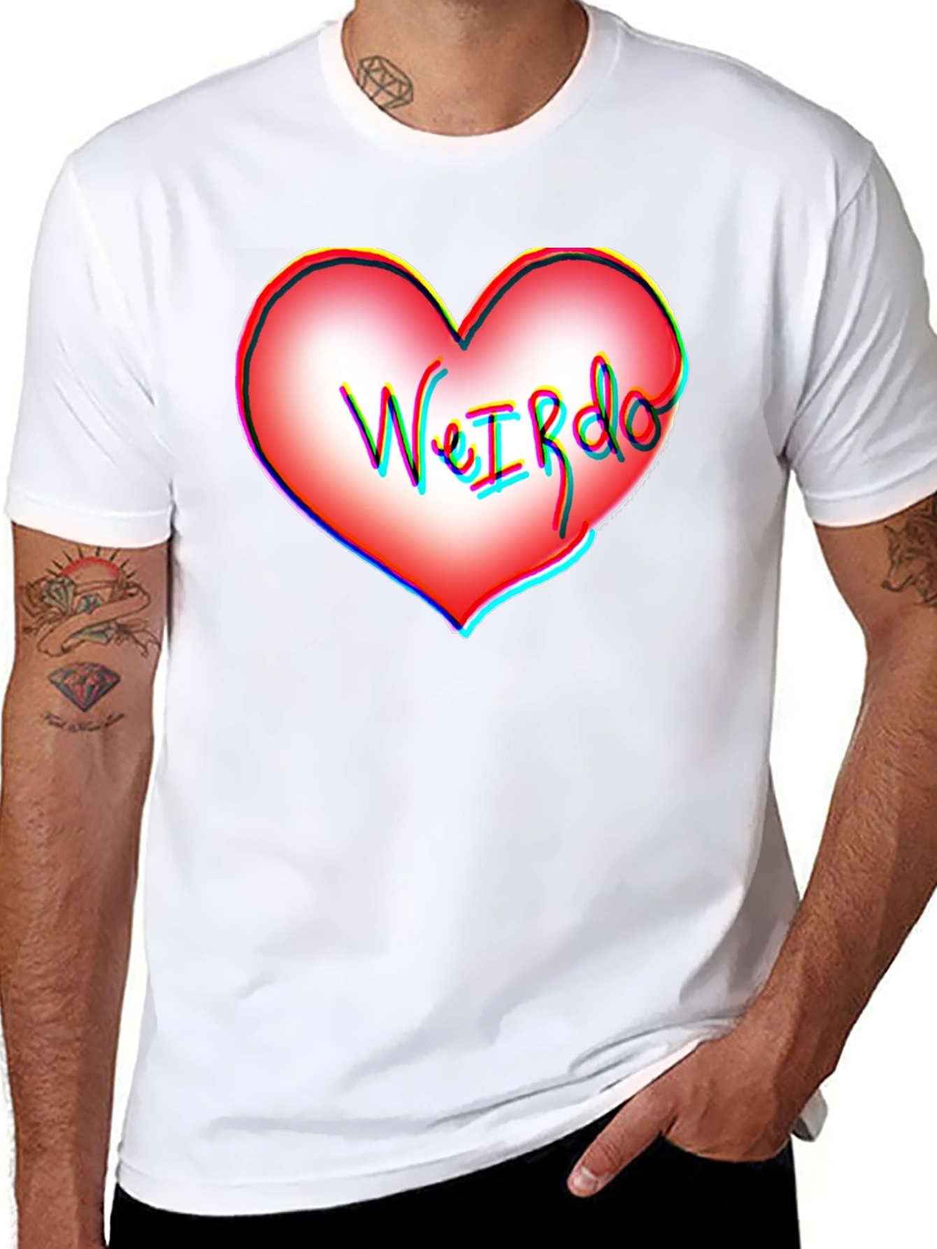 Black WeIRdo Heart Graphic T-Shirt - Unique Design view 8