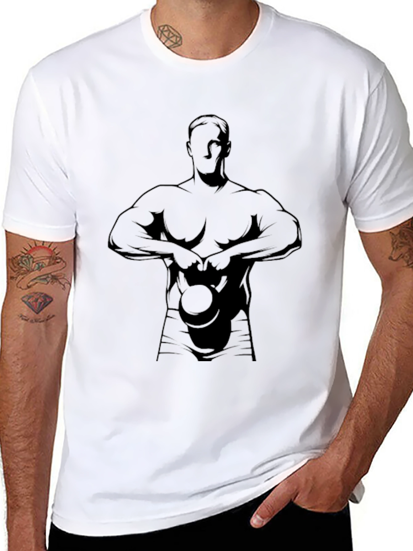 Black Kettlebell Workout T-Shirt - Gym Bodybuilder Tee view 8