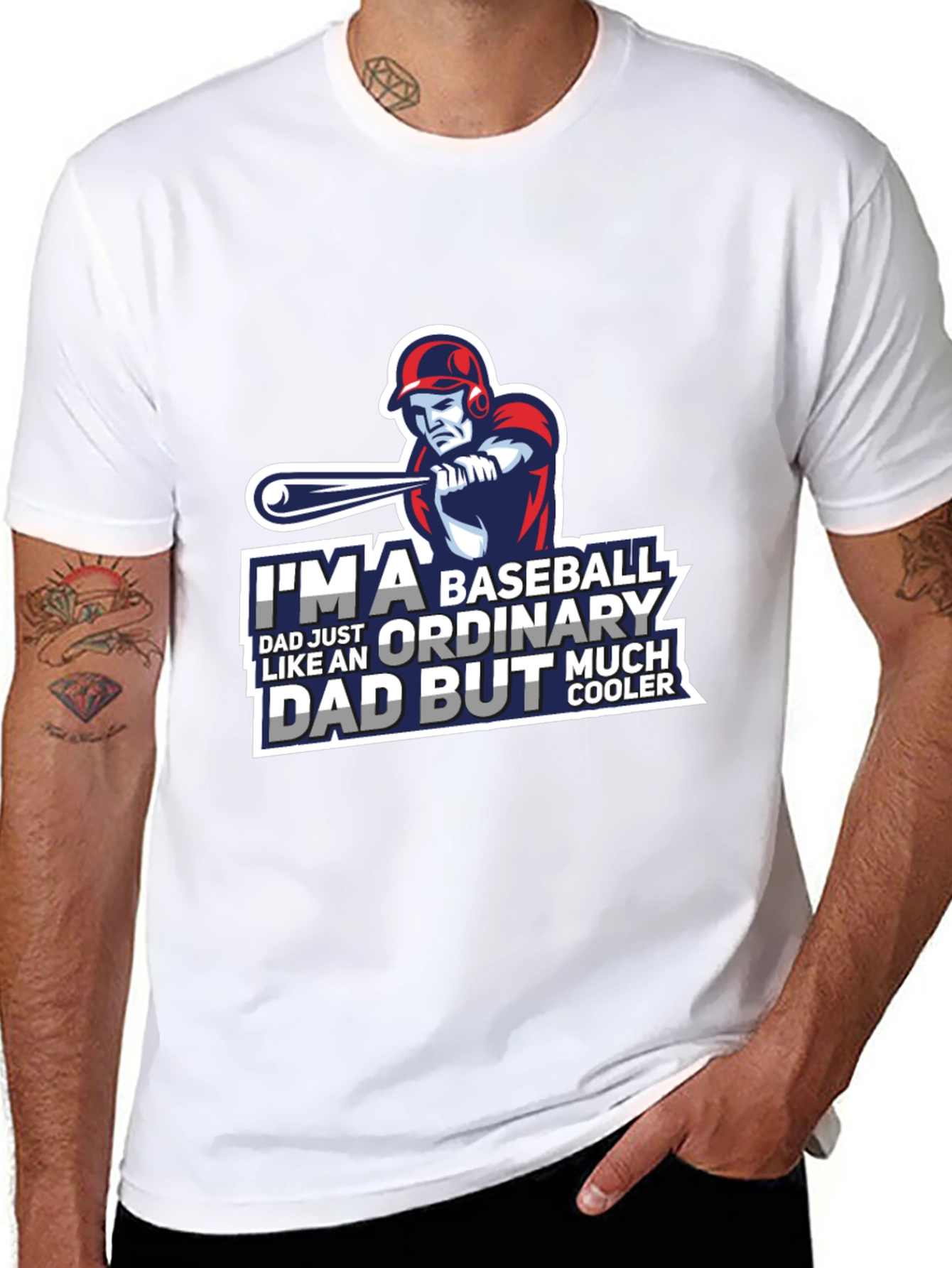 Black Baseball Dad T-Shirt - Ordinary Dad But Cooler view 8