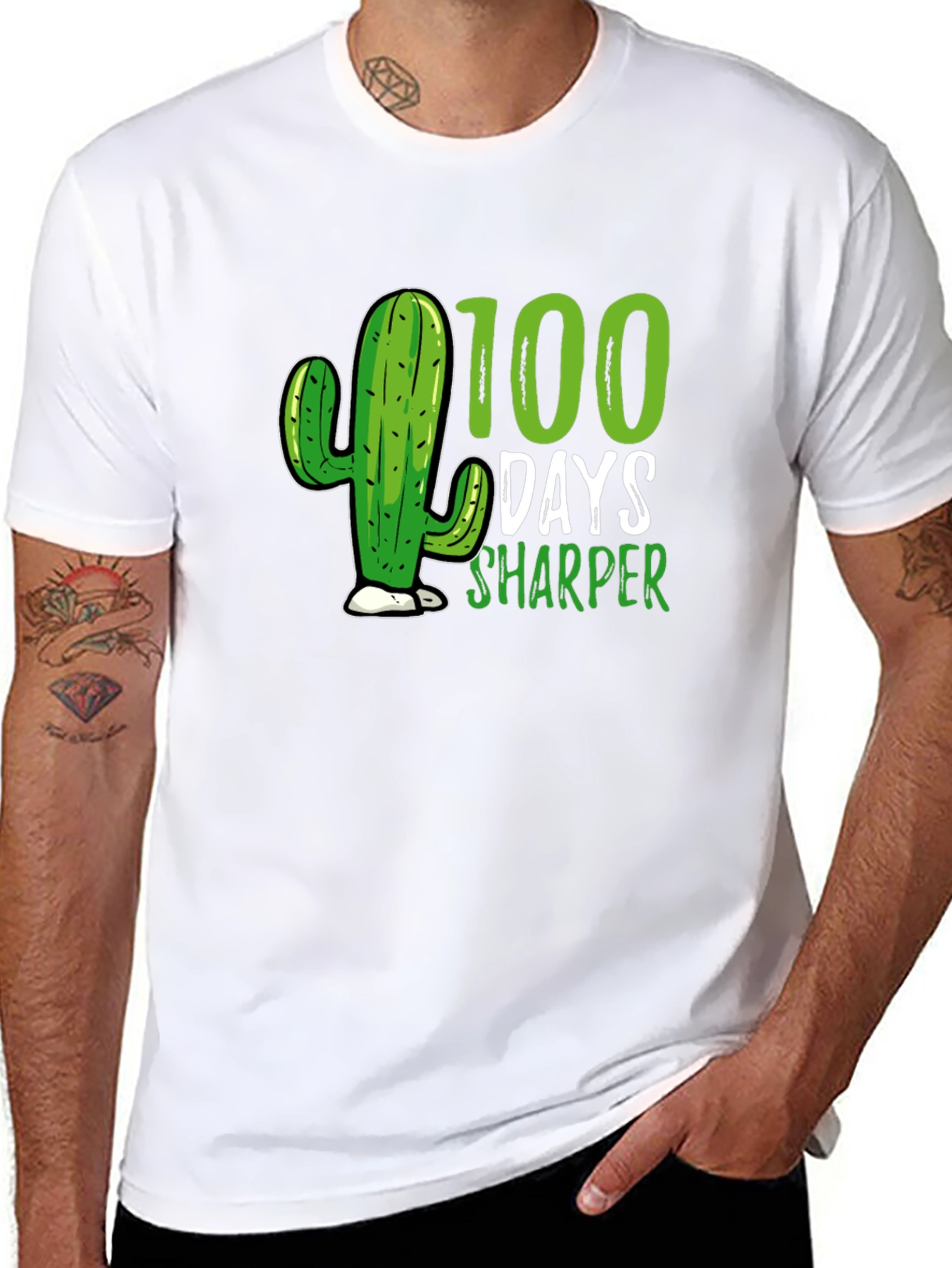 Black 100 Days Sharper Cactus T-Shirt view 8