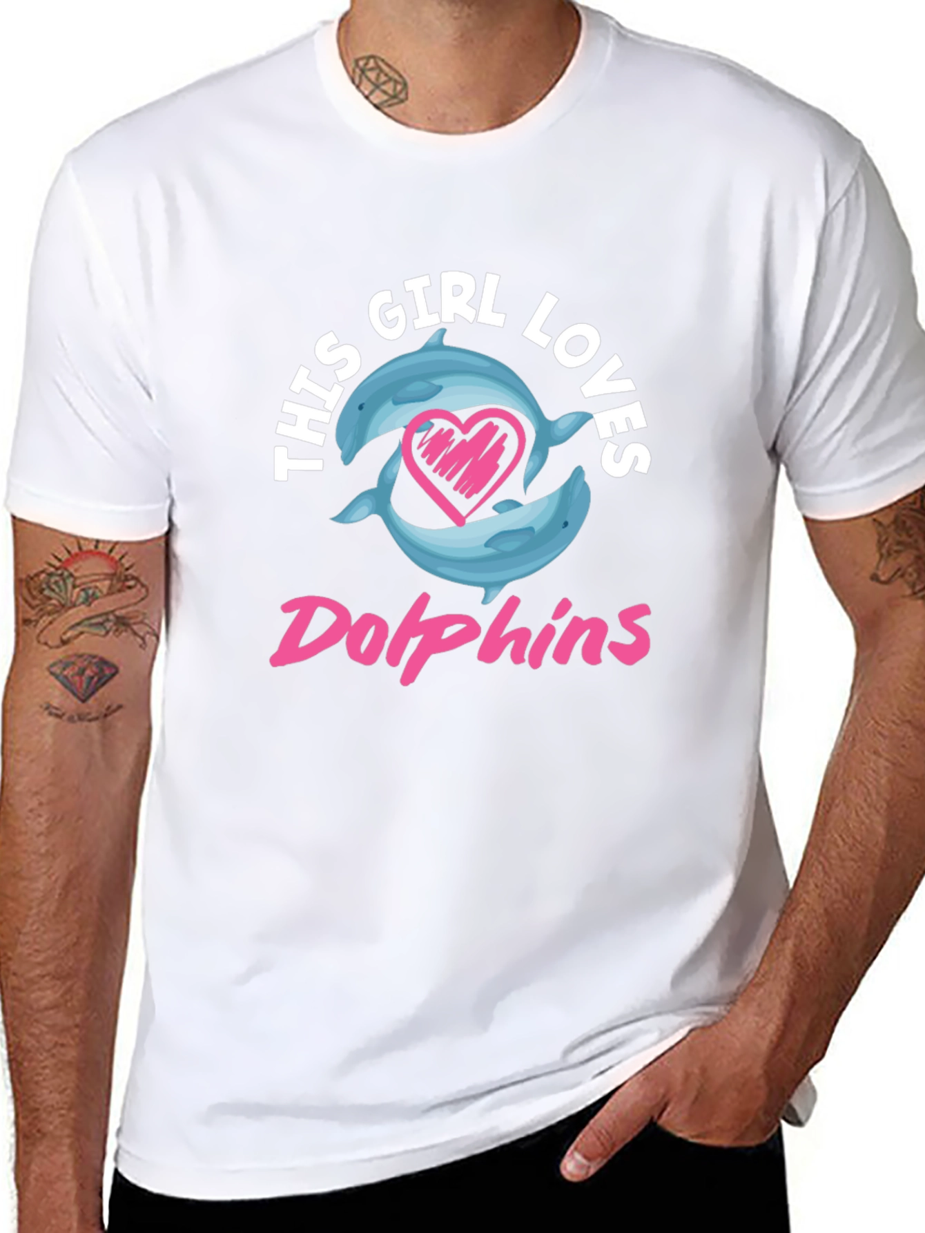 Black Girl Loves Dolphins T-Shirt - Graphic Tee view 8