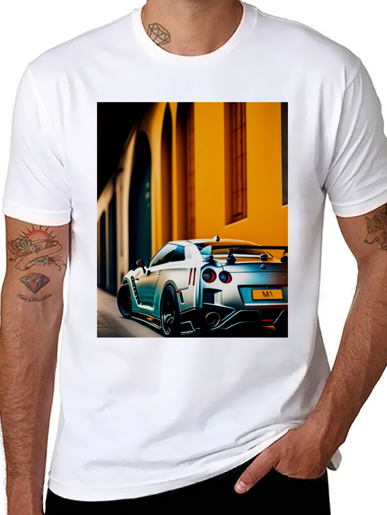 Black Sleek Black Car Enthusiast Graphic Tee view 8