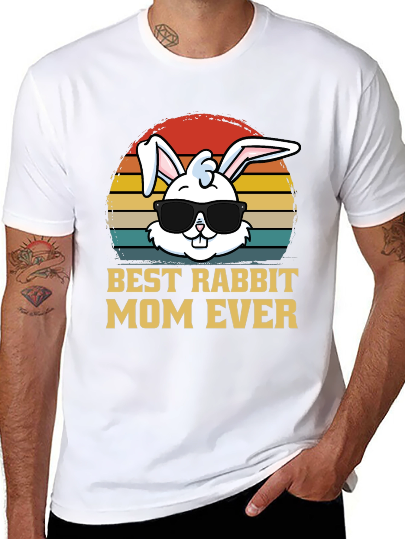 Black Best Rabbit Mom Ever T-Shirt view 8
