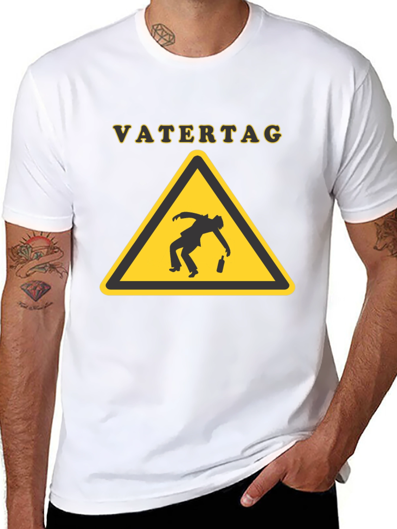 Black Vatertag Warning T-Shirt view 8