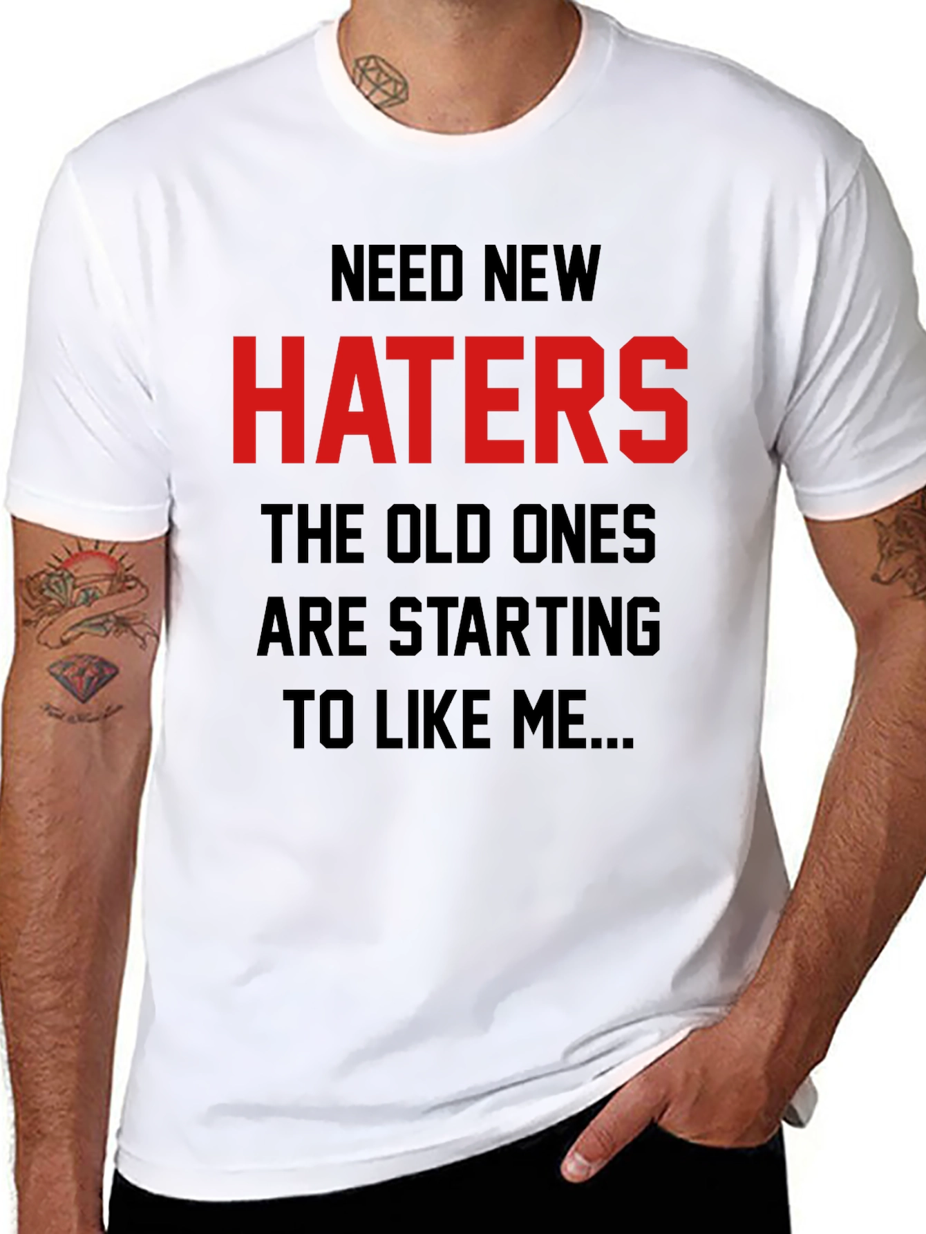 Black Need New Haters Graphic Tee - Sarcastic Humor view 8