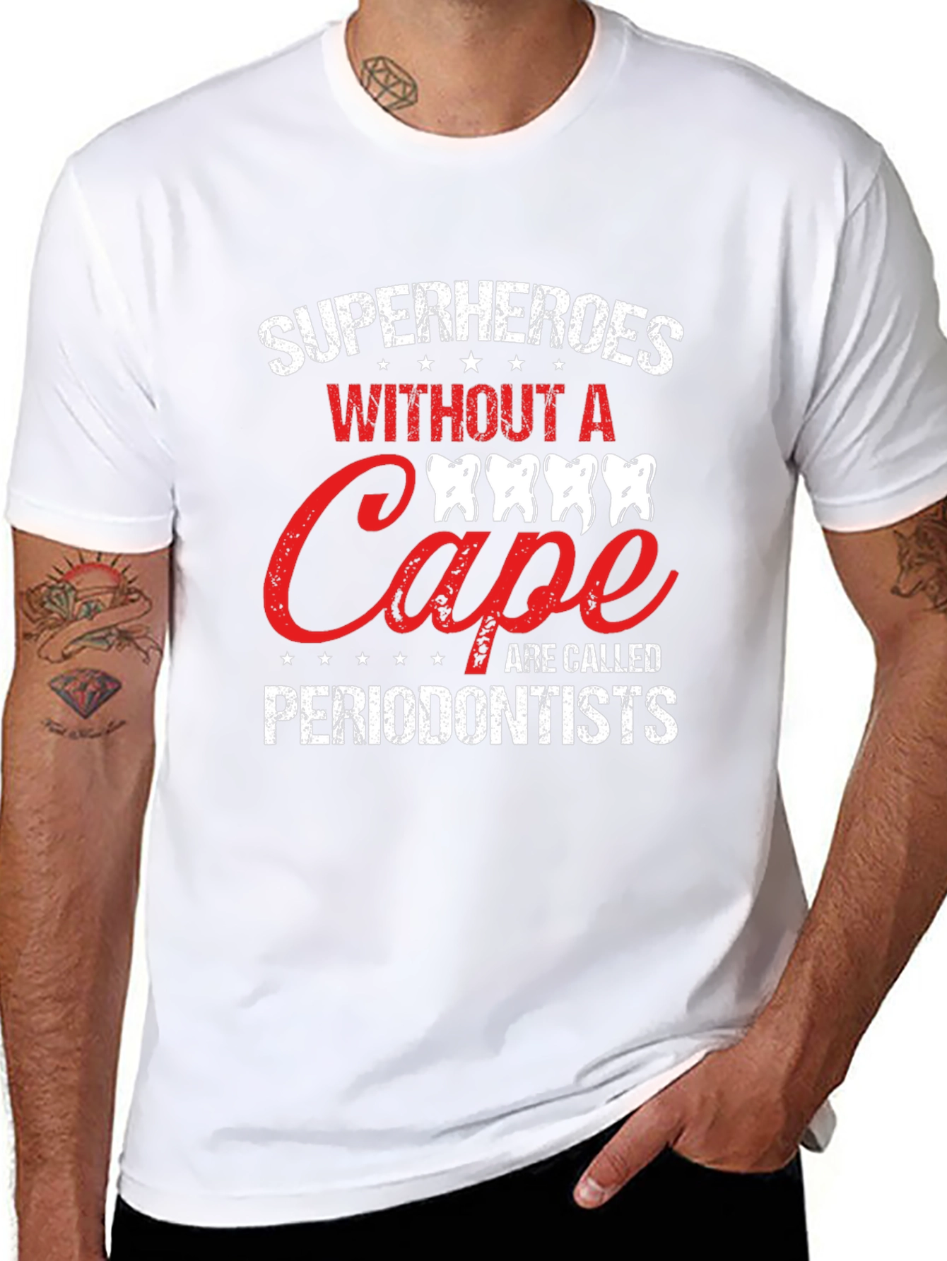 Black Superheroes Without A Cape Periodontist T-Shirt view 8