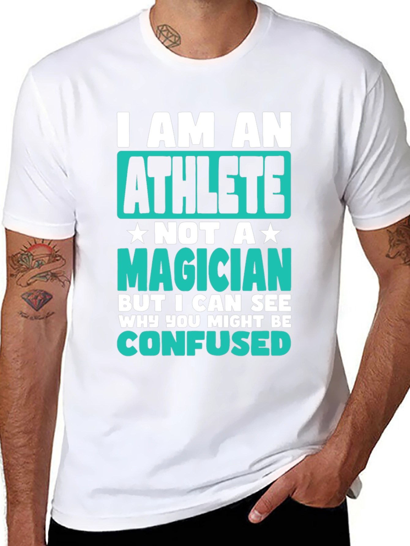 Black Athlete T-Shirt - I am an Athlete, Not a Magician view 8