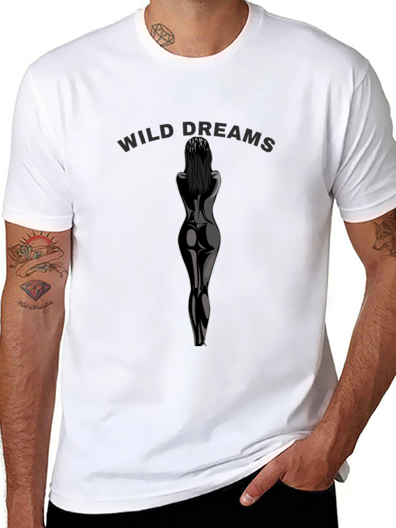 Black Wild Dreams Graphic Print Black T-Shirt view 8