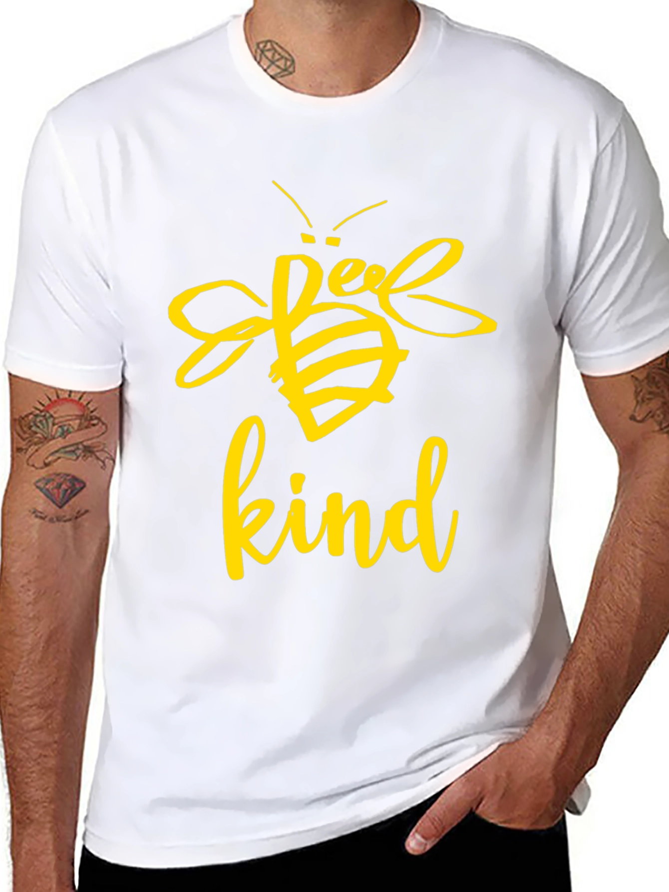 Black Bee Kind Graphic T-Shirt - Unisex Black Tee view 8