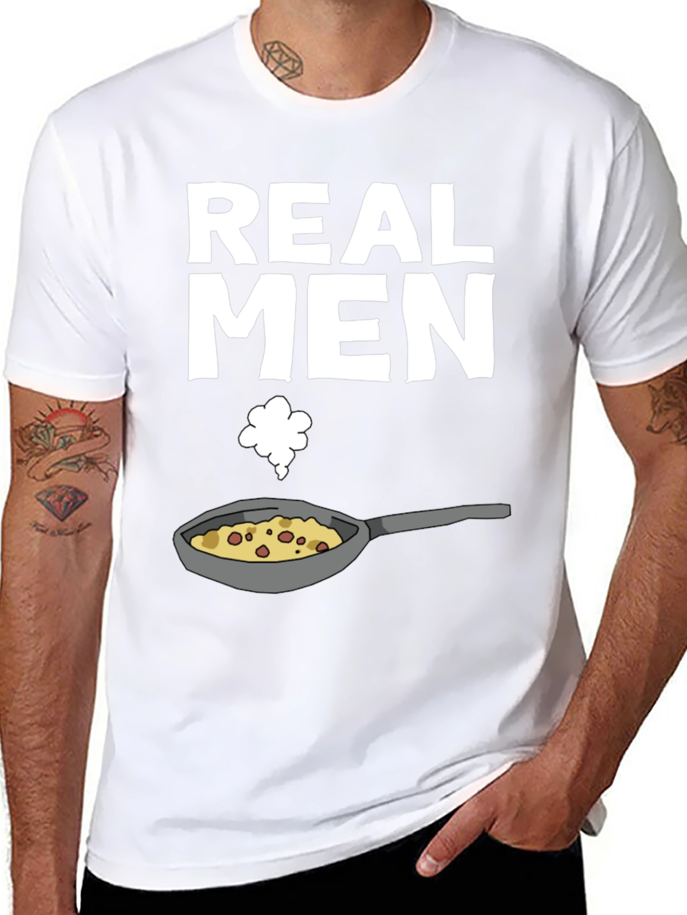 Black Real Men Cook T-Shirt - Funny Culinary Graphic Tee view 8