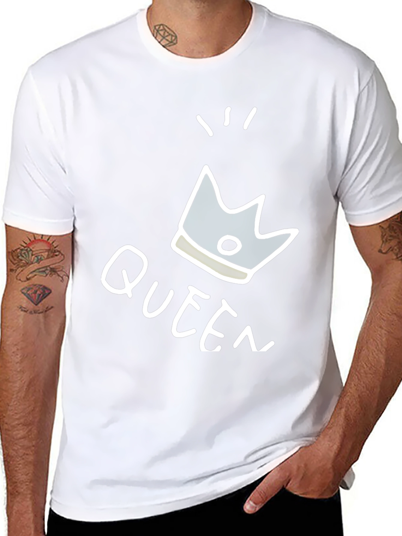 Black Queen Crown Graphic T-Shirt - Trendy Black Tee view 8