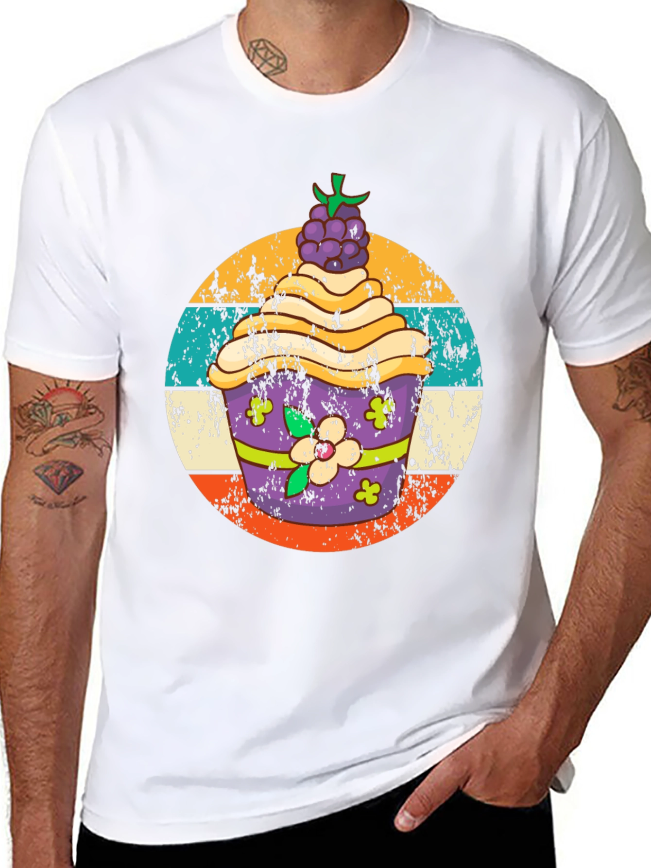 Black Retro Cupcake Graphic Tee view 8