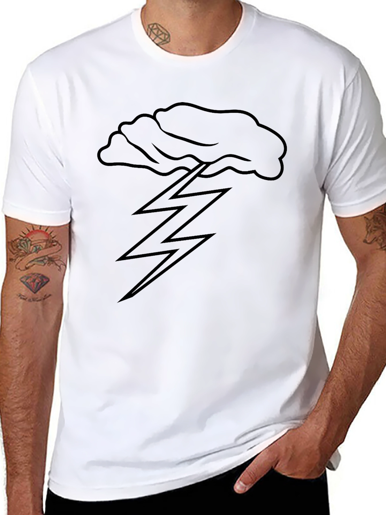 Black Stormy Weather Graphic Tee - Men's Black T-Shirt view 8