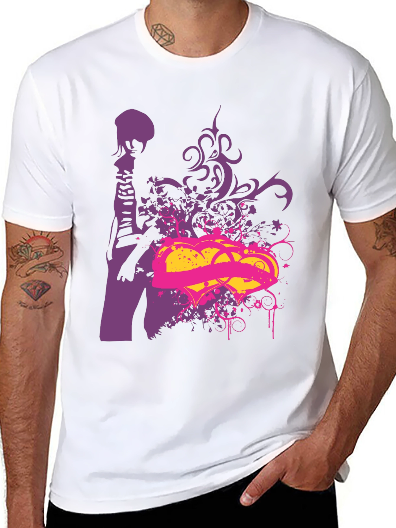 Black Edgy Graphic Print Black T-Shirt view 8