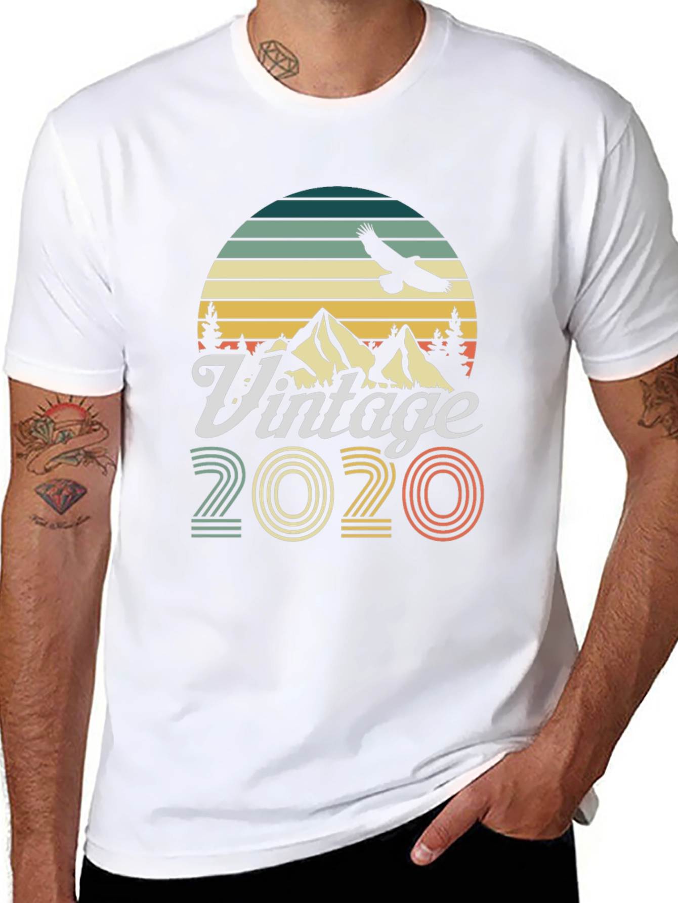 Black Vintage 2020 Graphic T-Shirt view 8