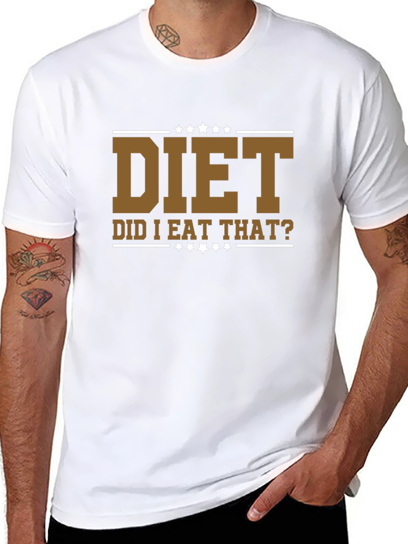 Black Diet - Did I Eat That? Funny Graphic T-Shirt view 8