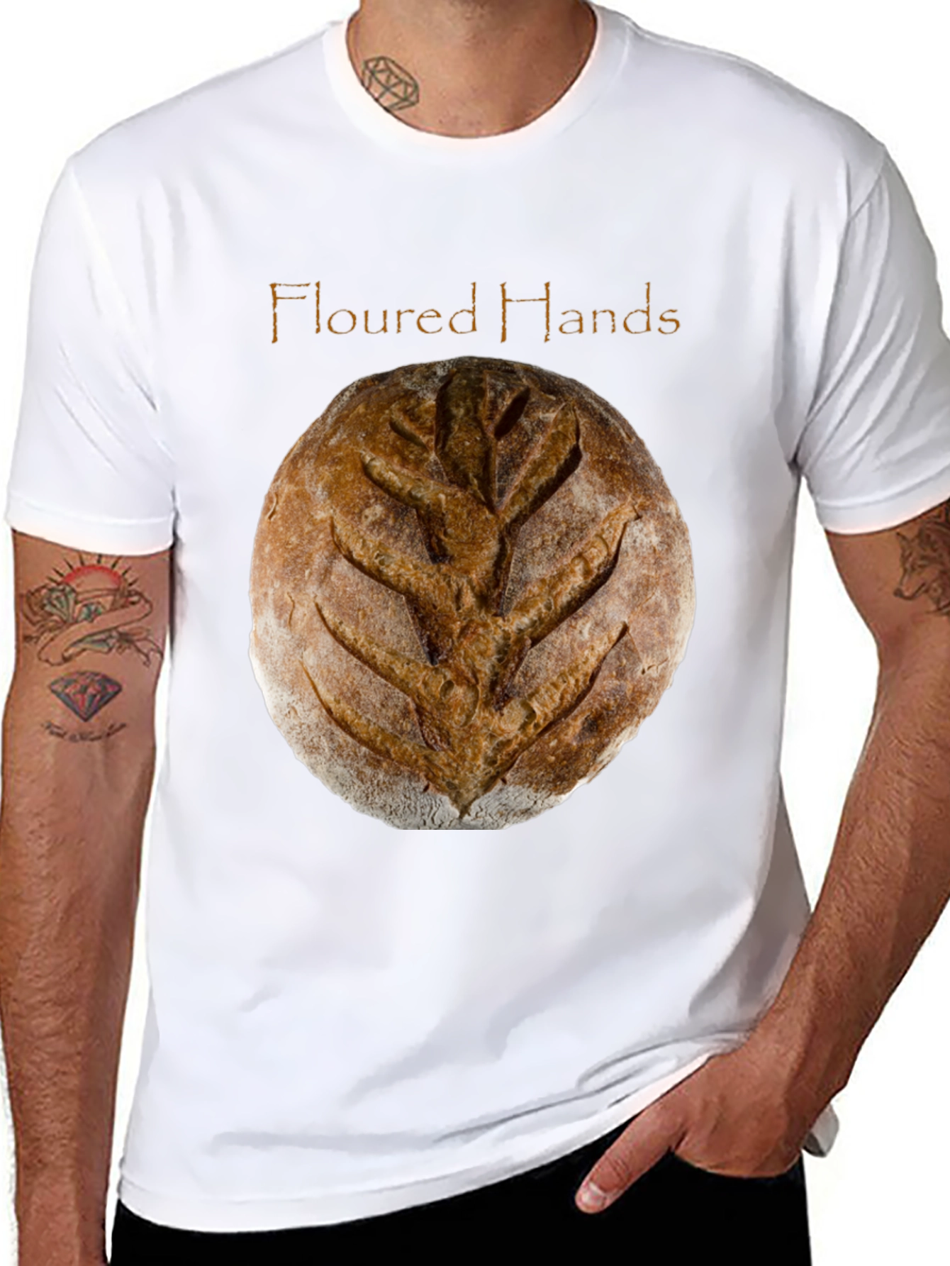 Black Floured Hands Bread T-Shirt view 8