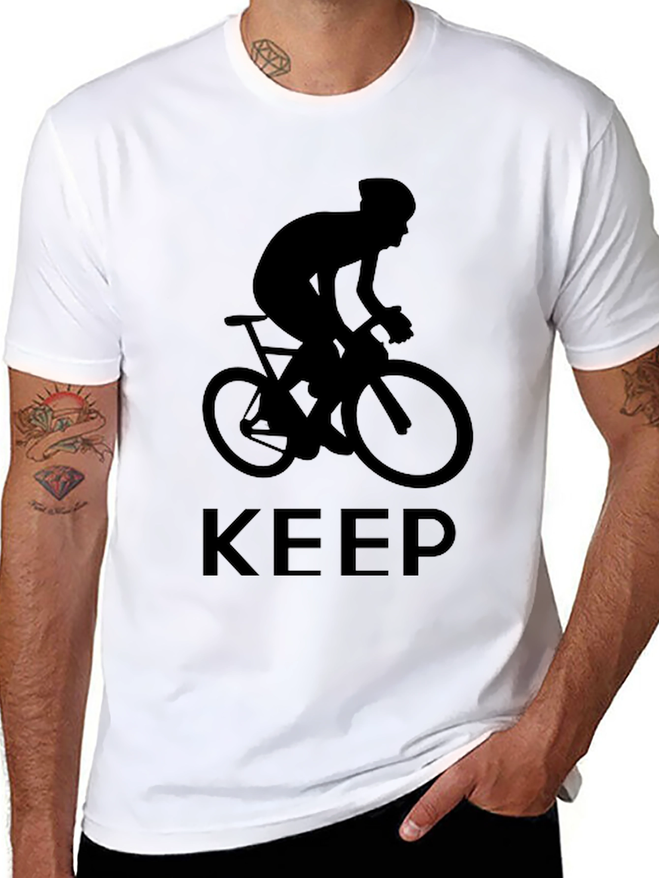 Black Keep Cycling Black T-Shirt view 8
