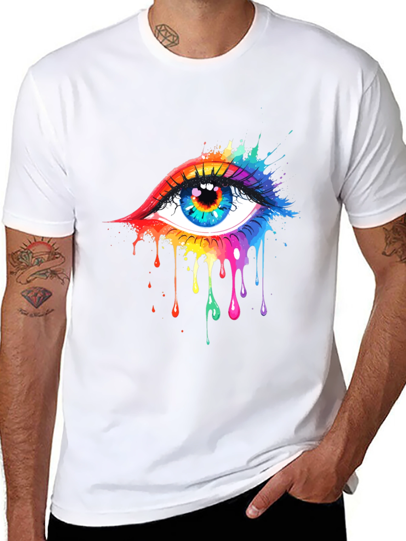 Rainbow Eye Black T-Shirt - 8