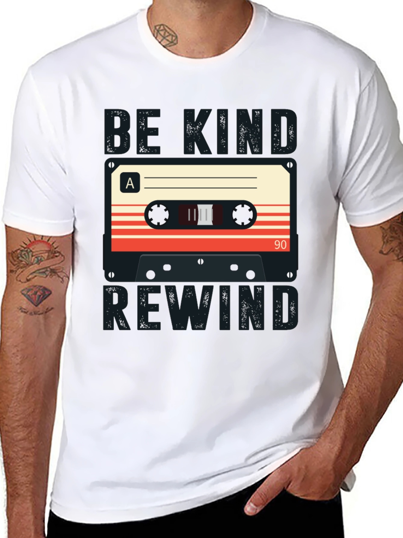 Black Be Kind Rewind Cassette Tape Graphic T-Shirt view 8