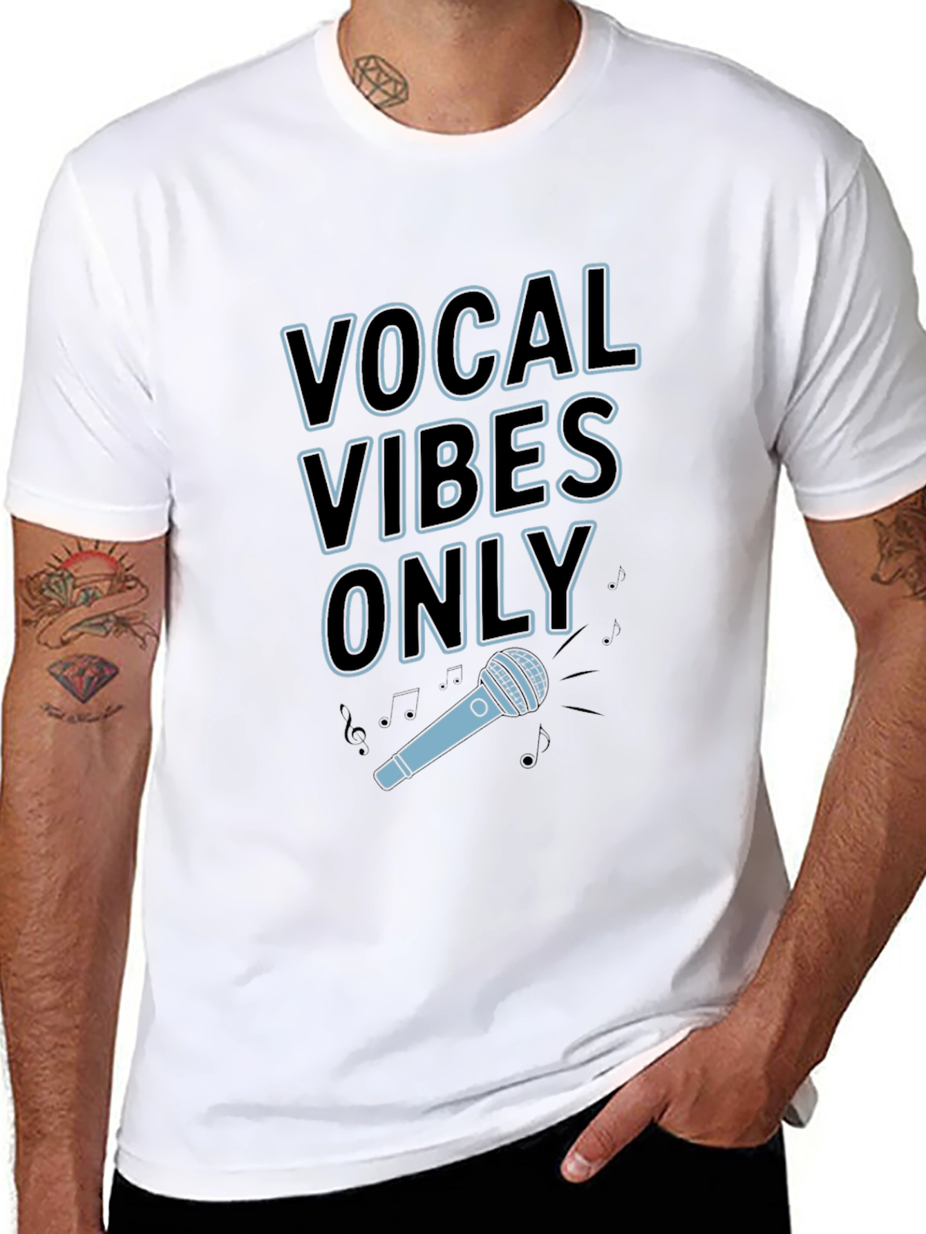 Black Vocal Vibes Only Graphic T-Shirt - Black view 8