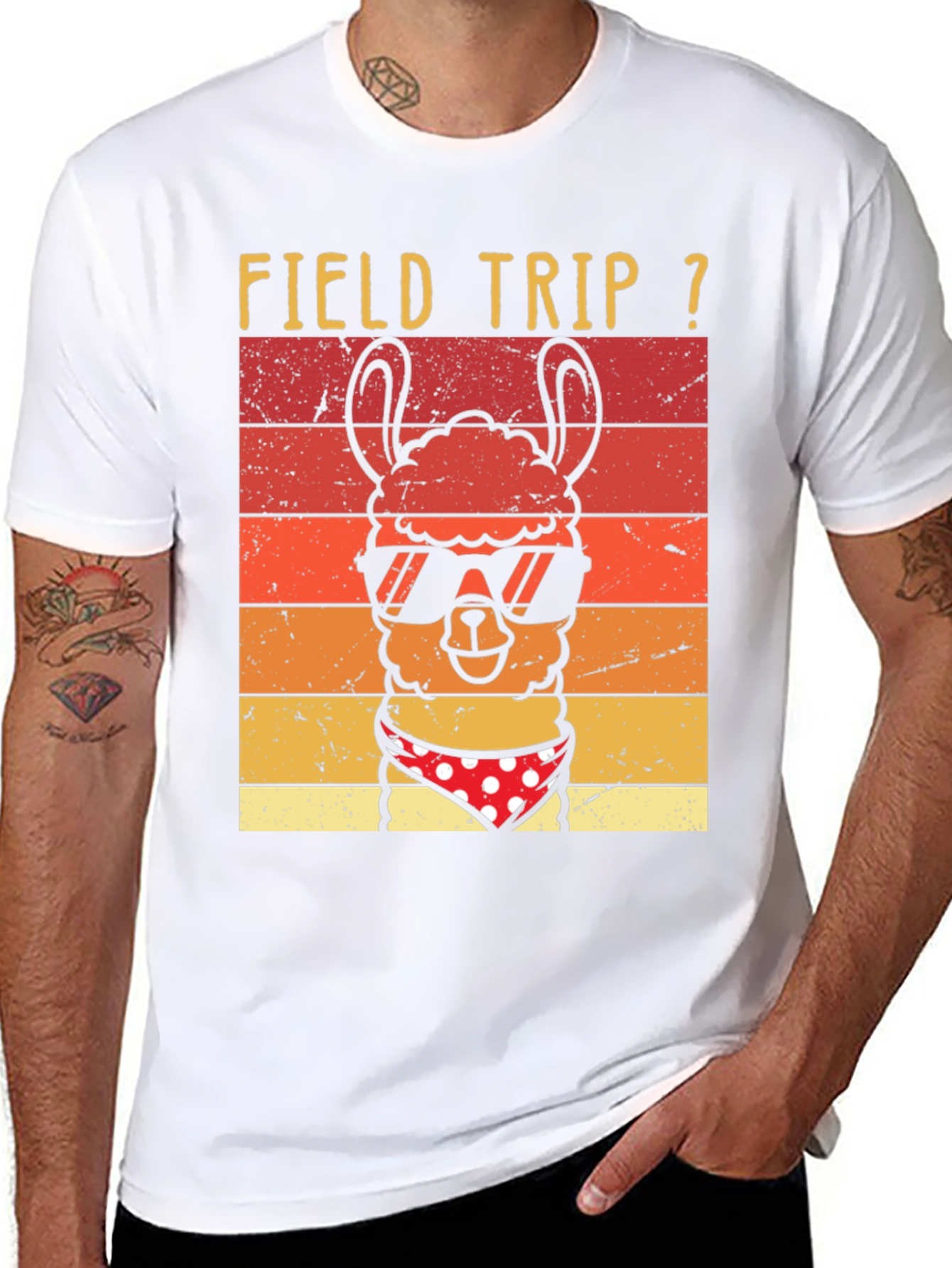Black Field Trip Llama T-Shirt view 8