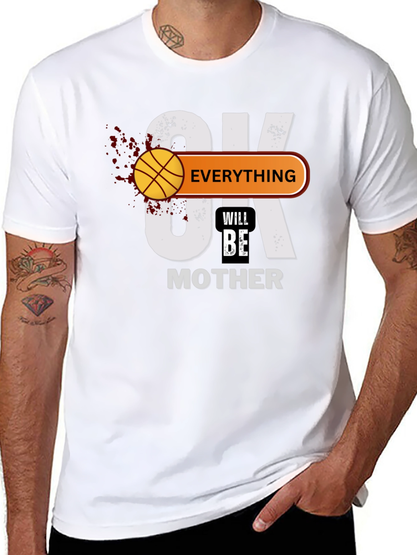 Black Basketball Mother's Day Graphic T-Shirt view 8