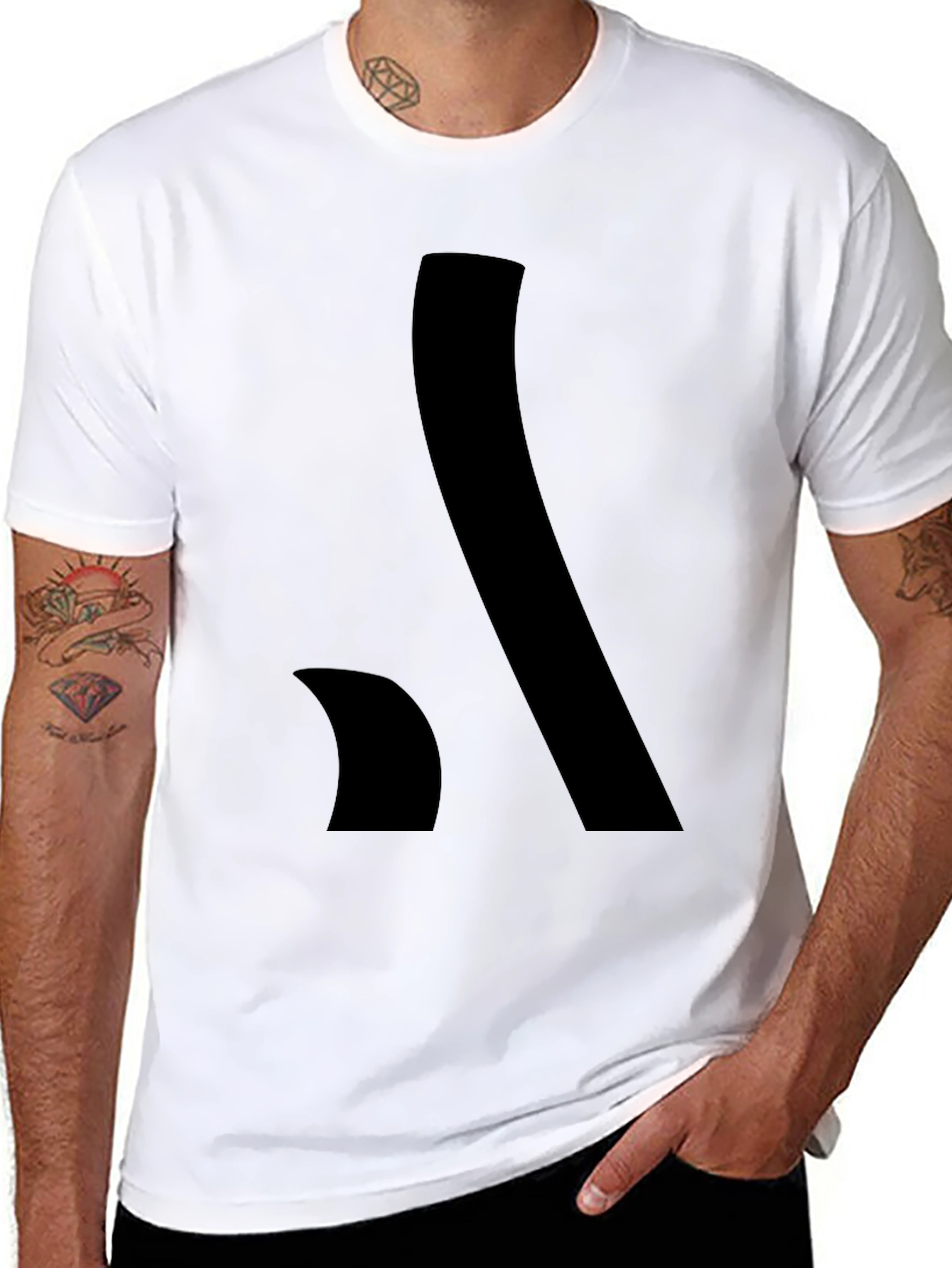 Black Stylish Black Graphic Tee - Abstract Design view 8