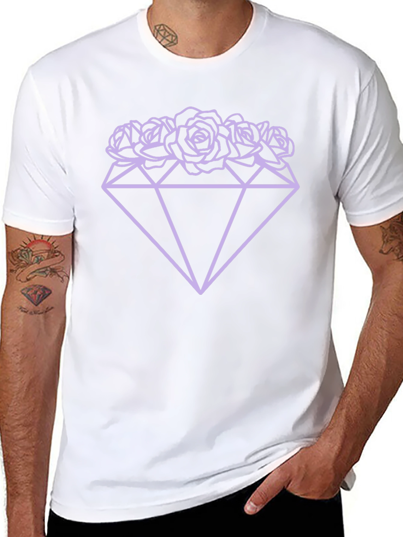 Black Diamond Roses Black T-Shirt view 8