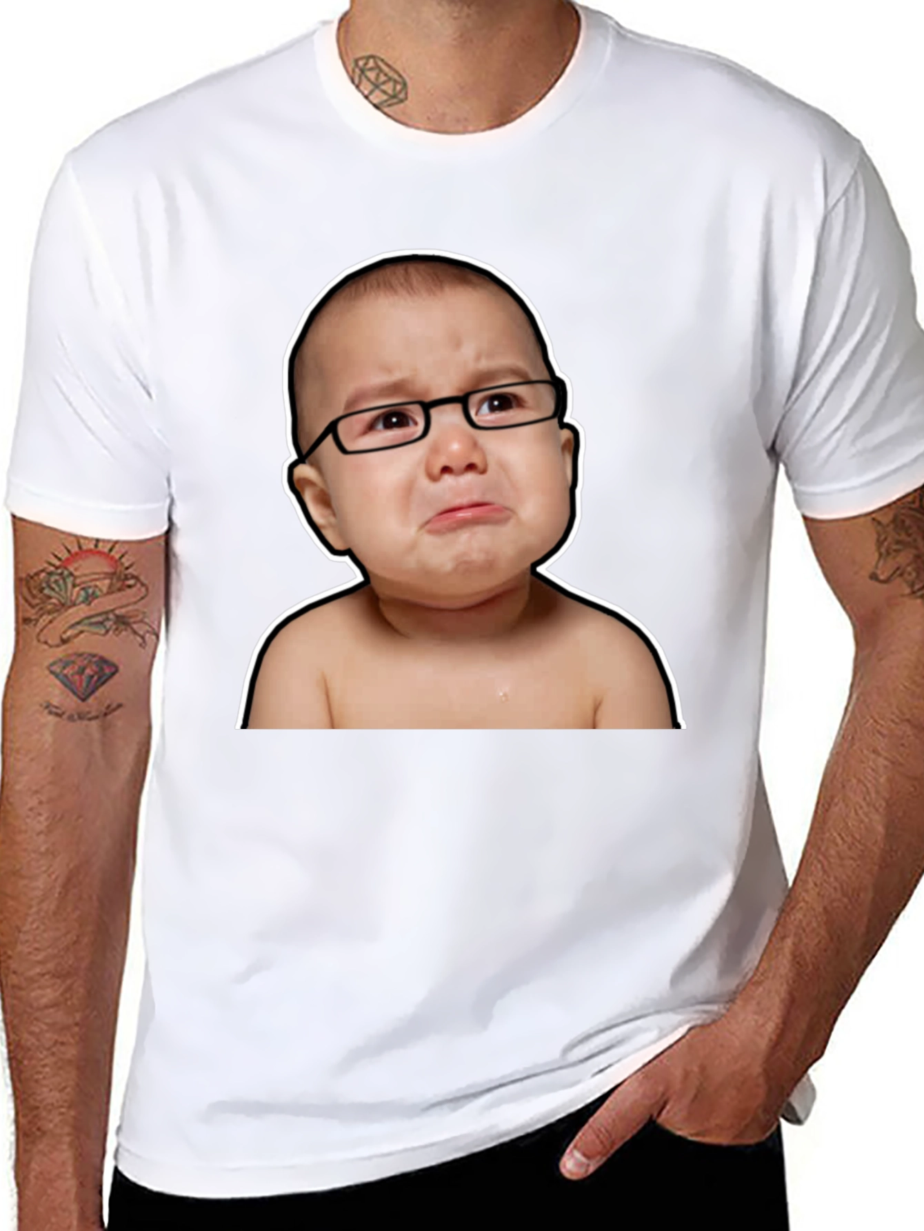Black Crying Baby Graphic Tee view 8