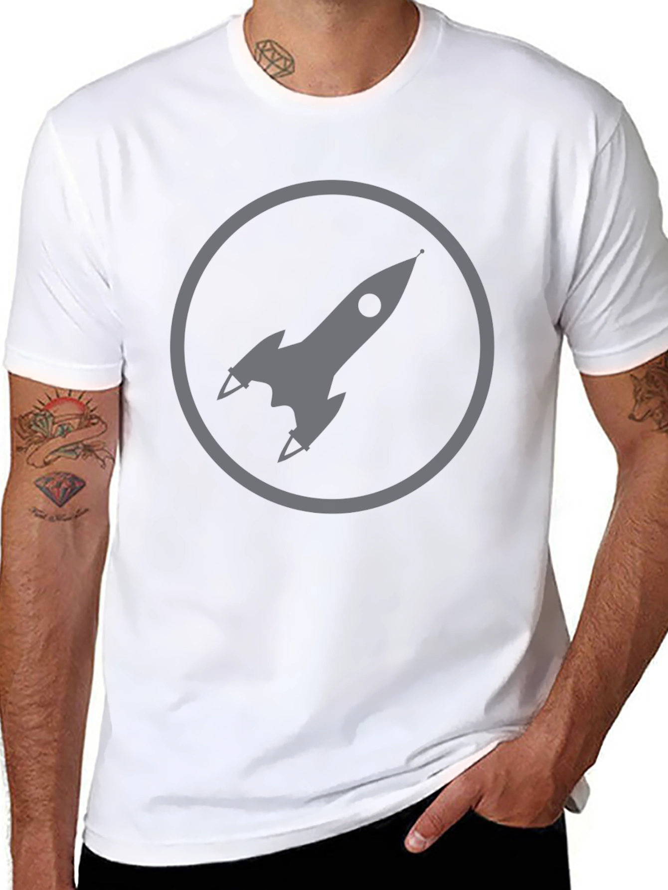 Black Rocket Circle Graphic Tee - Classic Cool view 8