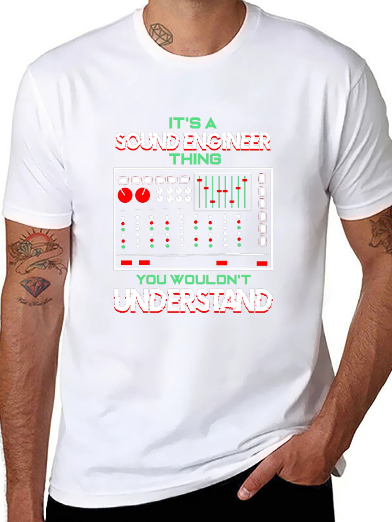 Black Sound Engineer Thing Graphic Tee view 8