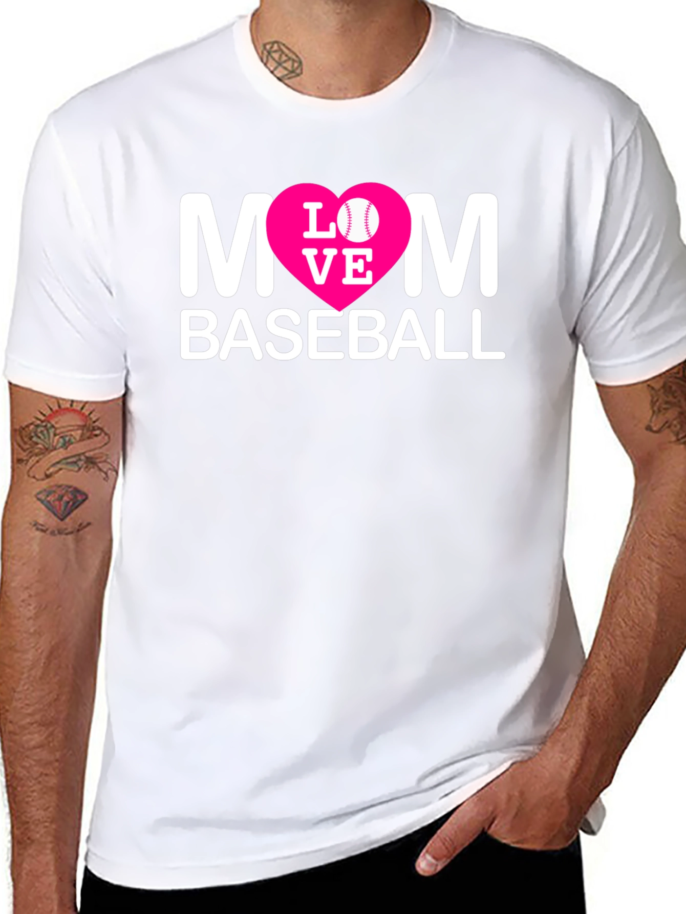 Black Mom Baseball T-Shirt - Love Design view 8