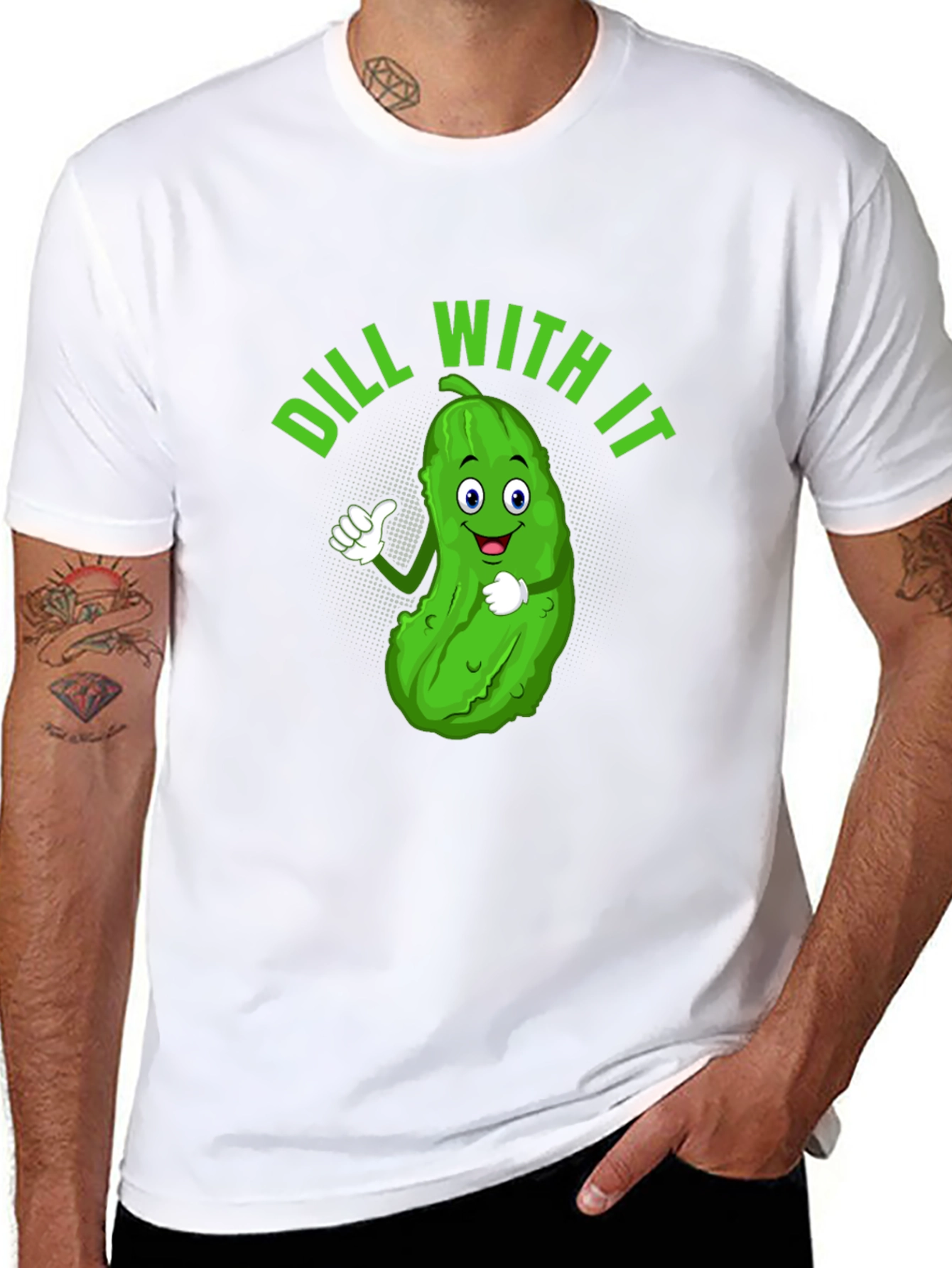 Black Dill With It Funny Pickle Graphic Tee view 8