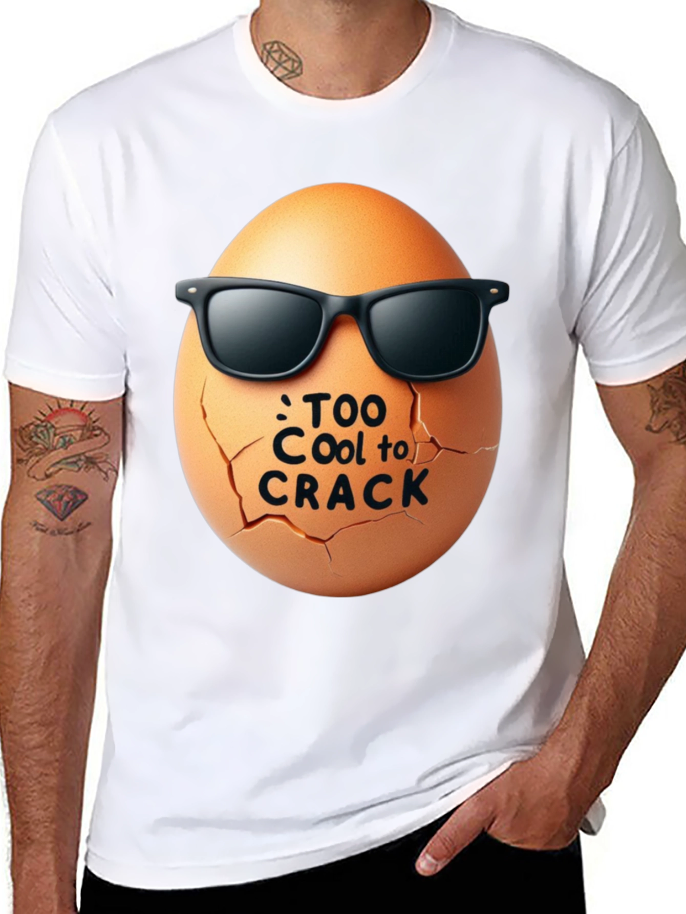 Black Cool Egg Graphic Tee - Too Cool to Crack view 8