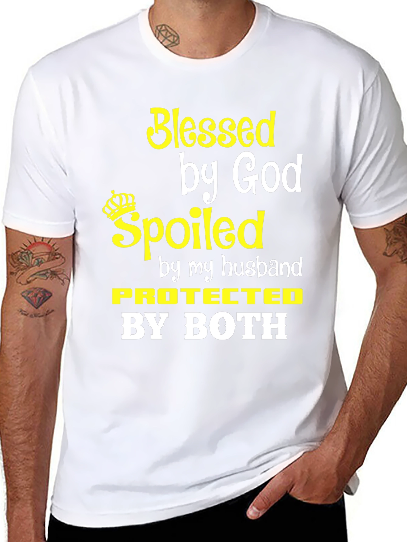Black Blessed Spoiled Protected T-Shirt view 8