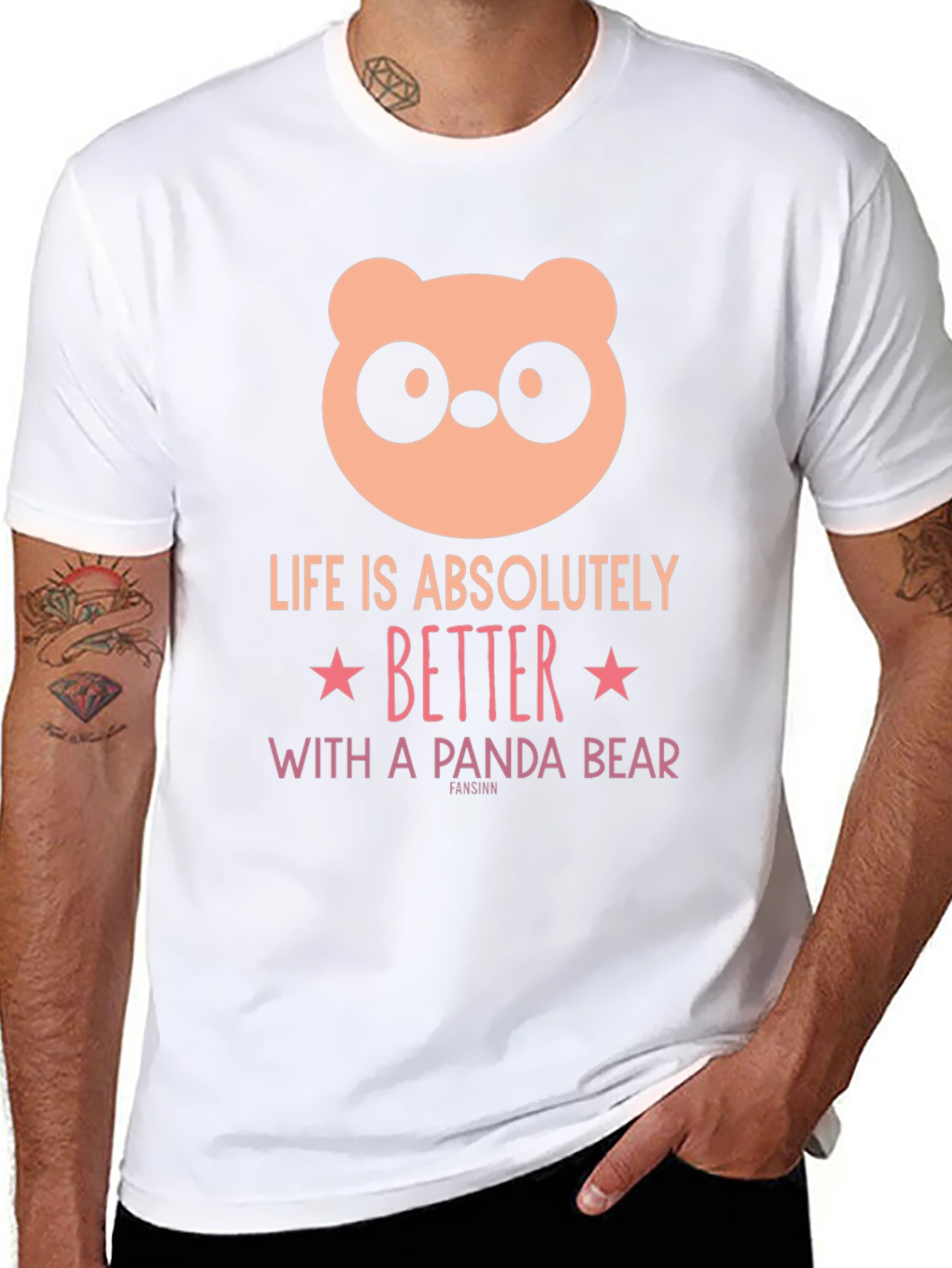 Black Panda Bear Graphic Tee - Life is Better view 8