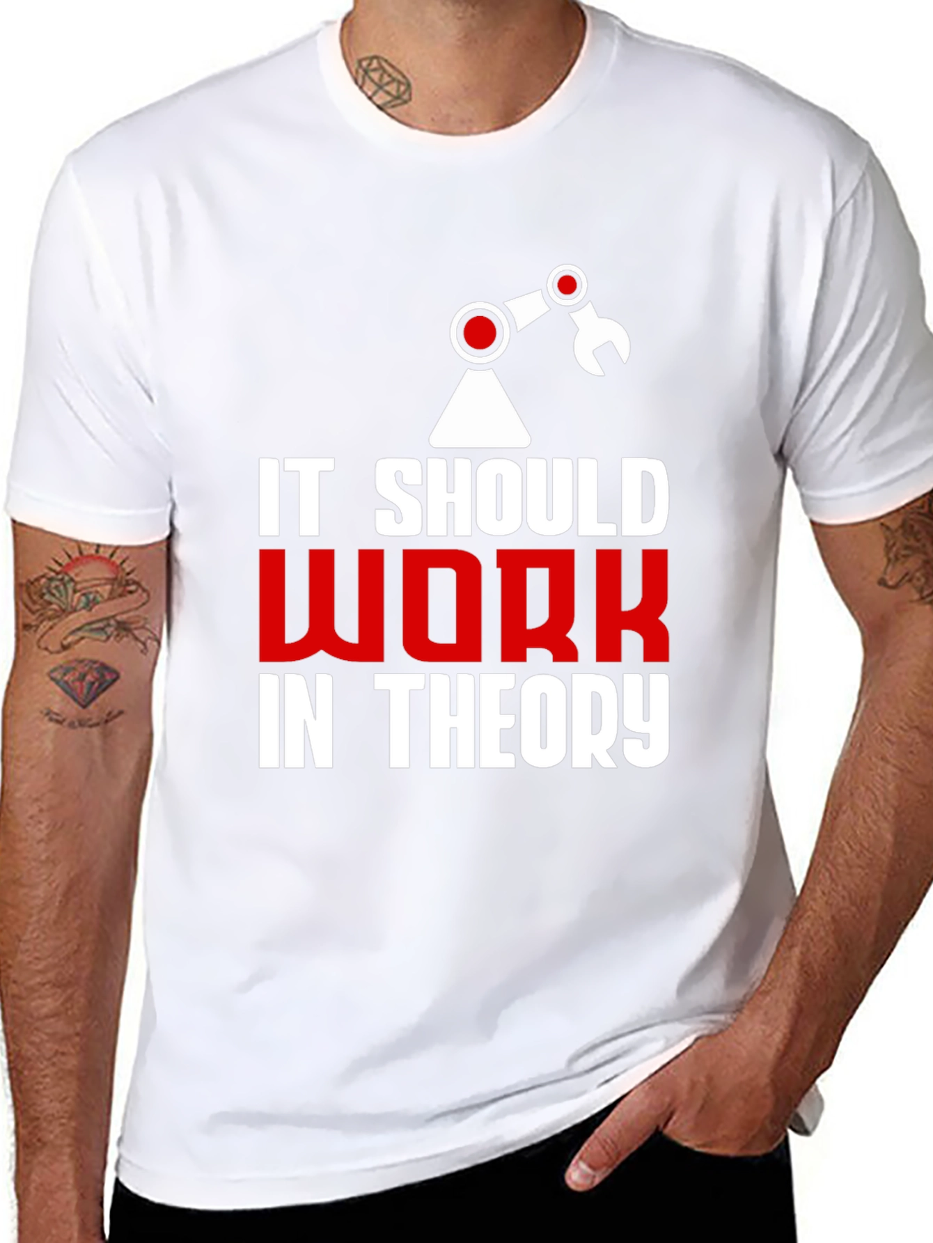 Black It Should Work In Theory Graphic Tee view 8